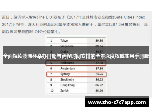 全面解读澳洲杯举办日期与赛程时间安排的全景深度权威实用手册版