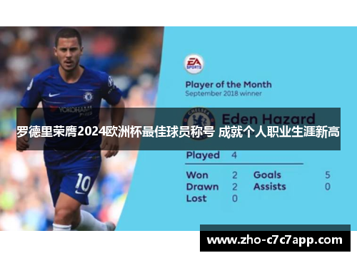 罗德里荣膺2024欧洲杯最佳球员称号 成就个人职业生涯新高