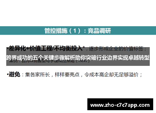 跨界成功的五个关键步骤解析助你突破行业边界实现卓越转型